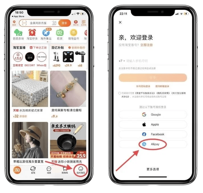 Войдите через Alipay